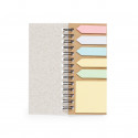 Quaderno con post-it e fogli con adesivi natalizi da personalizzare con una frase