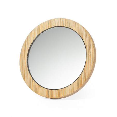 Specchio in legno con adesivo foglia personalizzato in sacchetto di organza per i dettagli