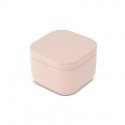 Candela personalizzata in un sacchetto decorato con orsacchiotti rosa e una chiusura dorata per i dettagli del battesimo