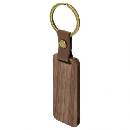 Portachiavi in legno con adesivo ovale di comunione unisex con borsa in tessuto per dettaglio