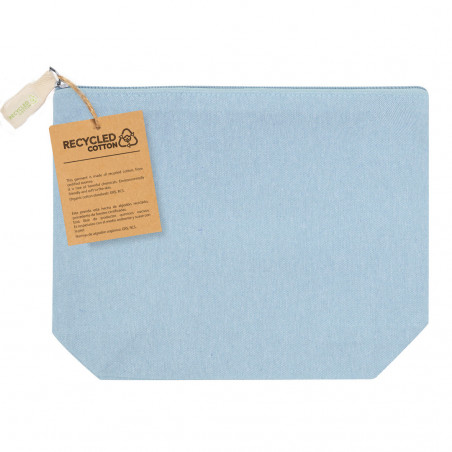 Necessaire in cotone riciclato con adesivo floreale personalizzato