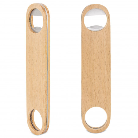 Apribottiglie in legno personalizzato con adesivo floreale