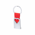 Portachiavi in alluminio a forma di cuore con nastro rosso in confezione regalo con adesivo romantico