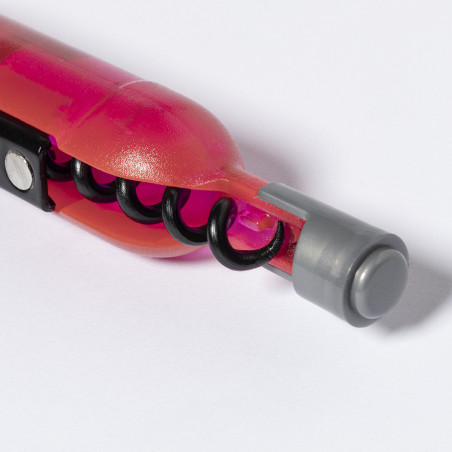 Cavatappi bottiglia rosa con segnalibro e adesivo comunione bimba
