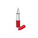 Penna a sfera design rossetto rosso con adesivo fiori per dettagli degli invitati