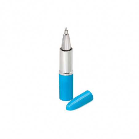 Penna a sfera rossetto blu con adesivo colomba blu personalizzabile per dettagli feste ed eventi