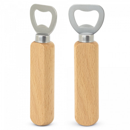 Apribottiglie in legno con adesivo floreale per dettagli degli invitati