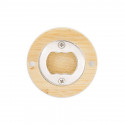 Apribottiglie magnetico con adesivo prima comunione bambina in delicata borsa di organza argento da regalare