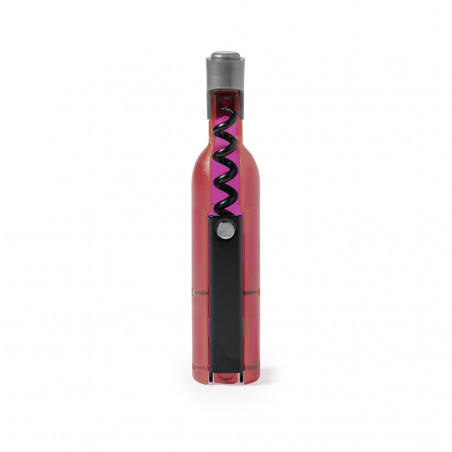 Cavatappi magnetico a forma di bottiglia rosa con adesivo di comunione per bambina