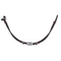 Bracciale in pelle con il simbolo della pace presentato in busta per battesimo