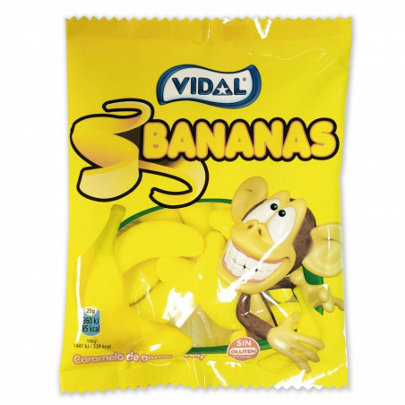 Barattolo di banane di caramelle personalizzato con adesivo di bambino per battesimi