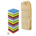Jenga colorato con sacchetto e adesivo personalizzato