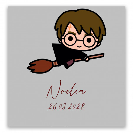 Adesivo quadrato 5x5cm ispirato a Harry Potter personalizzato