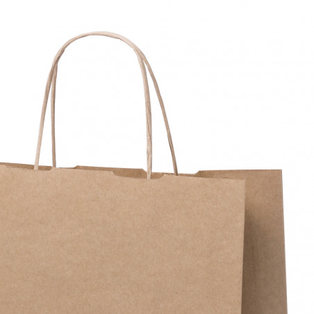Borsa da toilette in juta in sacchetto kraft con adesivo personalizzato