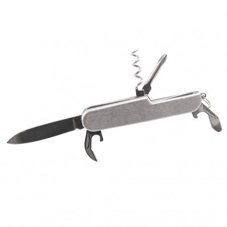 Coltello multiuso in argento con adesivo a forma di cuore personalizzabile per invitati maschili al matrimonio