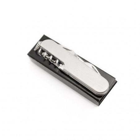 Coltello multiuso in argento con adesivo a forma di cuore personalizzabile per invitati maschili al matrimonio