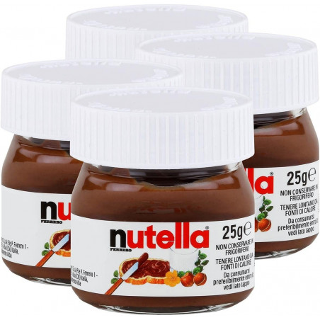 Nutella in un piccolo barattolo con un cucchiaio per biscotti, presentato in un sacchetto per la comunione personalizzabile e