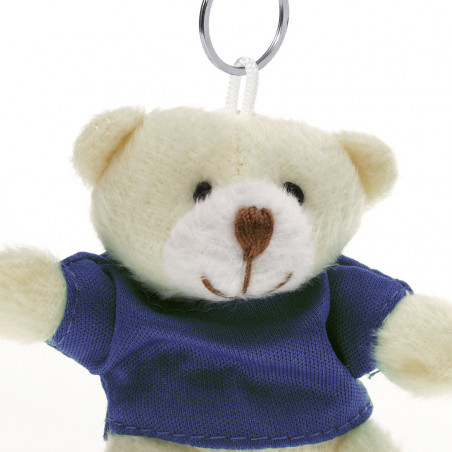 Portachiavi orsetto di peluche in busta di carta con finestra e adesivo personalizzato per battesimi