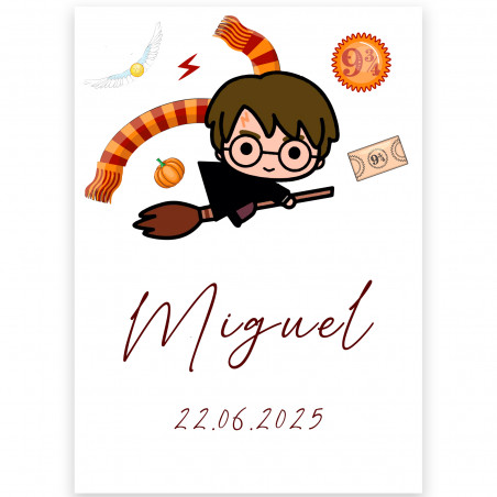 Adesivo 5 x 7 cm con ispirazione a harry potter personalizzabile con testo