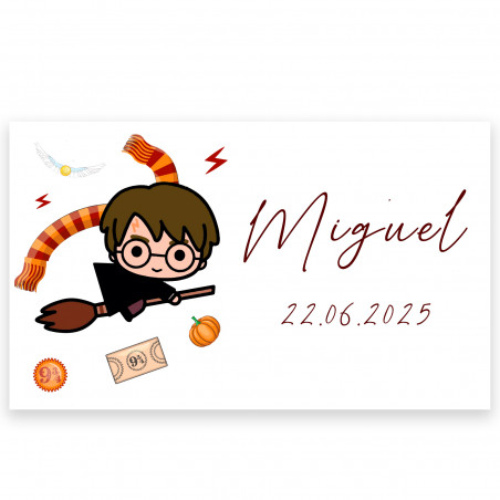Adesivo 3 x 5cm con ispirazione a harry potter personalizzato