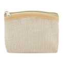 Portafoglio beige con targa floreale personalizzata