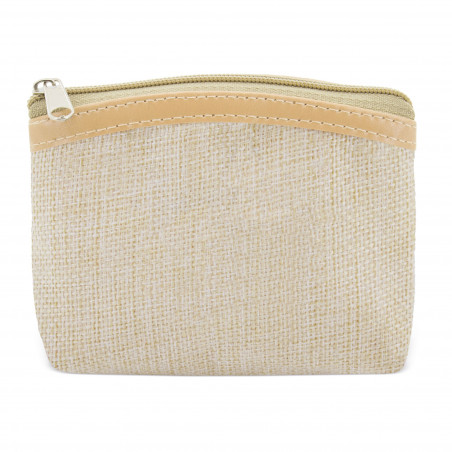 Portafoglio beige con targa floreale personalizzata