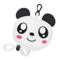 Zaino pieghevole per bambini con orsetto panda e penna con pompon abbinato