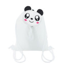 Zaino pieghevole per bambini con orsetto panda e penna con pompon abbinato