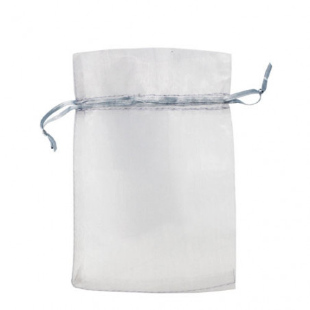 Lucidalabbra e specchio blu personalizzati in borsa di organza per la comunione di un bambino