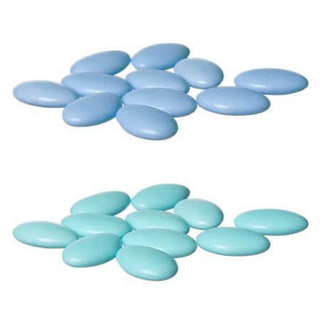 Peladillas blu di cioccolato 2 unità in busta con biglietto promemoria comunione bambino