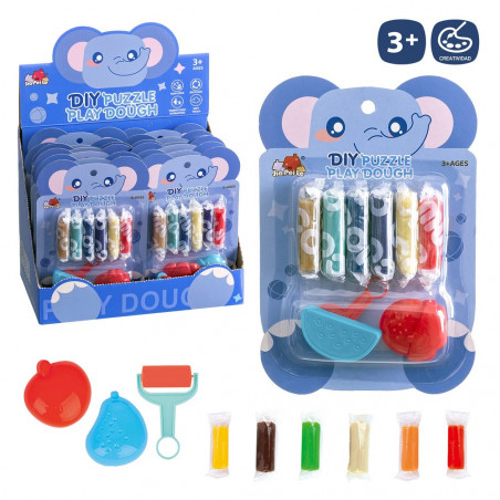 Argilla colorata con attrezzi design elefante abbinata allo zaino per bambini e al sacchetto di caramelle