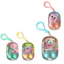 Gioco di abilità con acqua design di mostri e moschettone in borsa rosa e adesivo di compleanno personalizzato