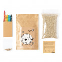 Vaso da colorare con semi e scatola di pastelli personalizzata per un regalo per bambini
