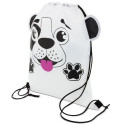 Set di cane giocattolo con accessori, casetta e zaino.
