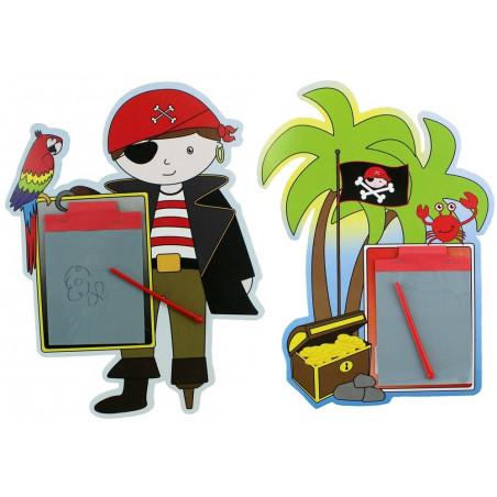 Lavagna pirata e bracciale in sacchetto rosso dettaglio per bambini