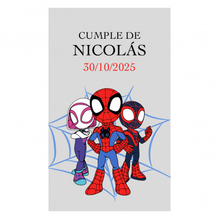 Adesivo spidey e superequipo 5x3 fondo trasparente per personalizzazione