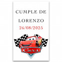 Adesivo personalizzato cars per eventi 3x5cm