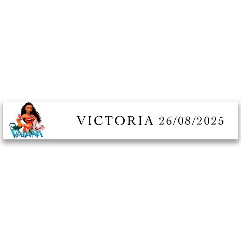 Adesivo personalizzato a tema vaiana per dettagli di comunione battesimo o compleanno 5x1cm