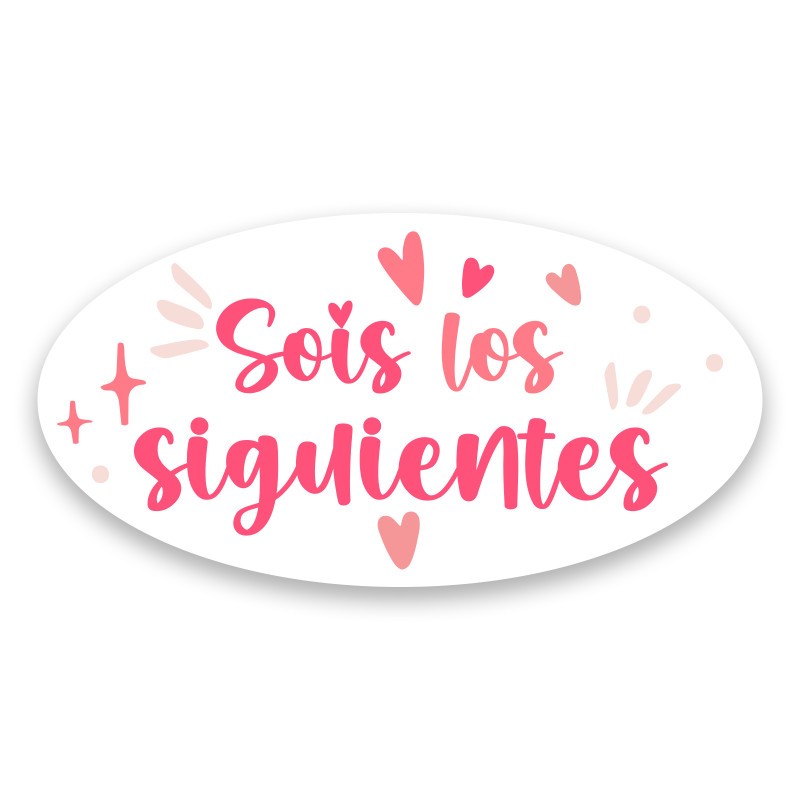 Adesivo ovale per matrimonio con la frase siete i prossimi 4x2cm
