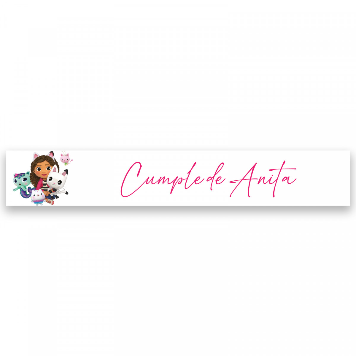 Adesivo personalizzato gabby e i gatti ideale per decorare i tuoi pacchettini di compleanno 5x1cm
