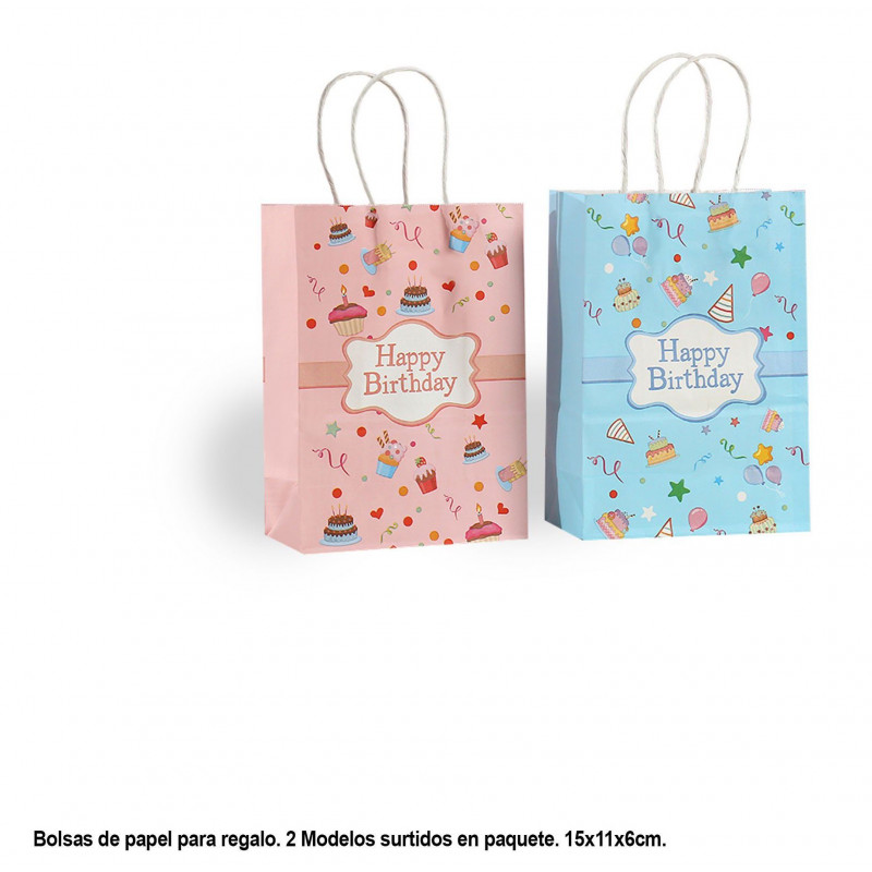 Borsa happy birthday rosa blu 2 modelli piccola