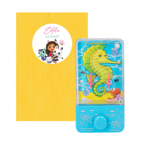Gioco di abilità d acqua in busta gialla e adesivo per bambini personalizzato