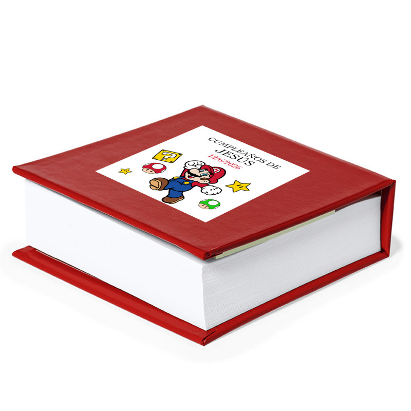 Blocco note personalizzato con adesivo di mario bros