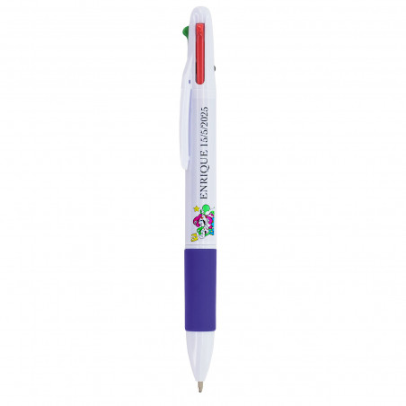 Penna multicolore personalizzata con adesivo mario bros