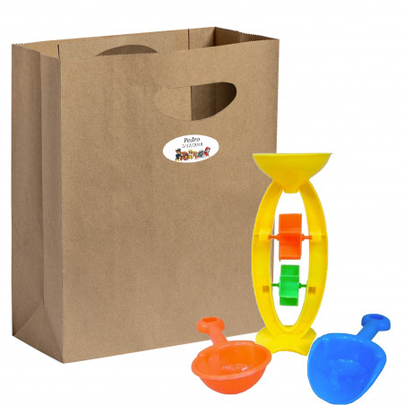 Set di giocattoli da spiaggia con sacchetto kraft personalizzato ideale per eventi