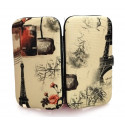 Set manicure con borsetta e asciugamano a forma di fiore presentato in una scatola con manico