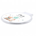 Specchio pieghevole per la borsa di colore bianco e adesivo per bambini per personalizzare