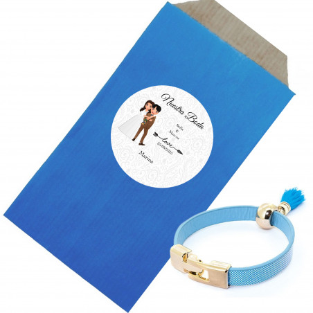Elegante Bracciale con Nappa Blu Un Dettaglio Esclusivo per gli Ospiti