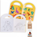 Set di pittura e adesivi dinosauri dettaglio personalizzato collezione vaiana