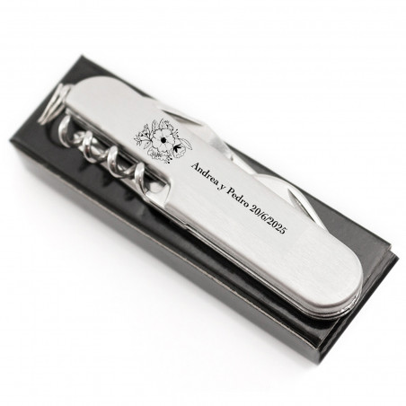 Coltello multiuso personalizzato dettaglio pratico per matrimoni comunioni ed eventi speciali
